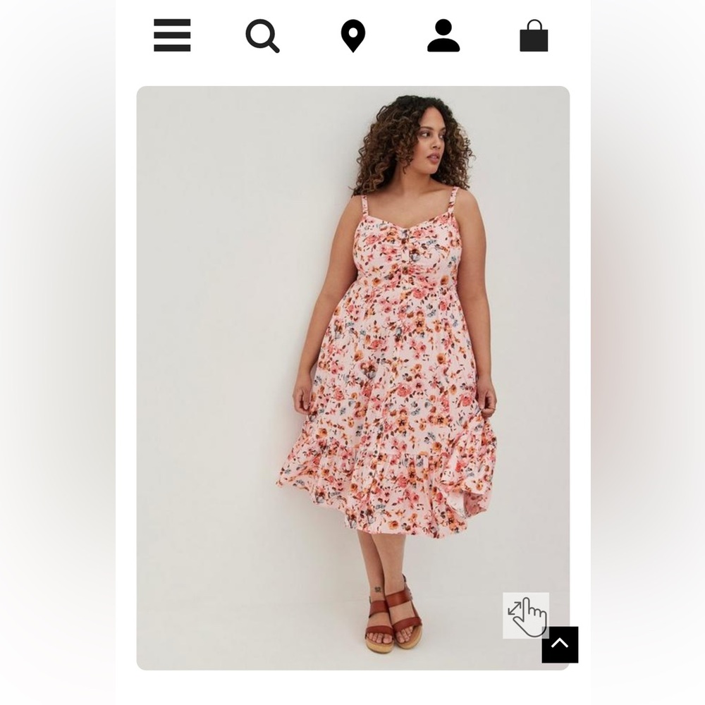 torrid Pink Floral Midi Sundress - Picture 2 of 10